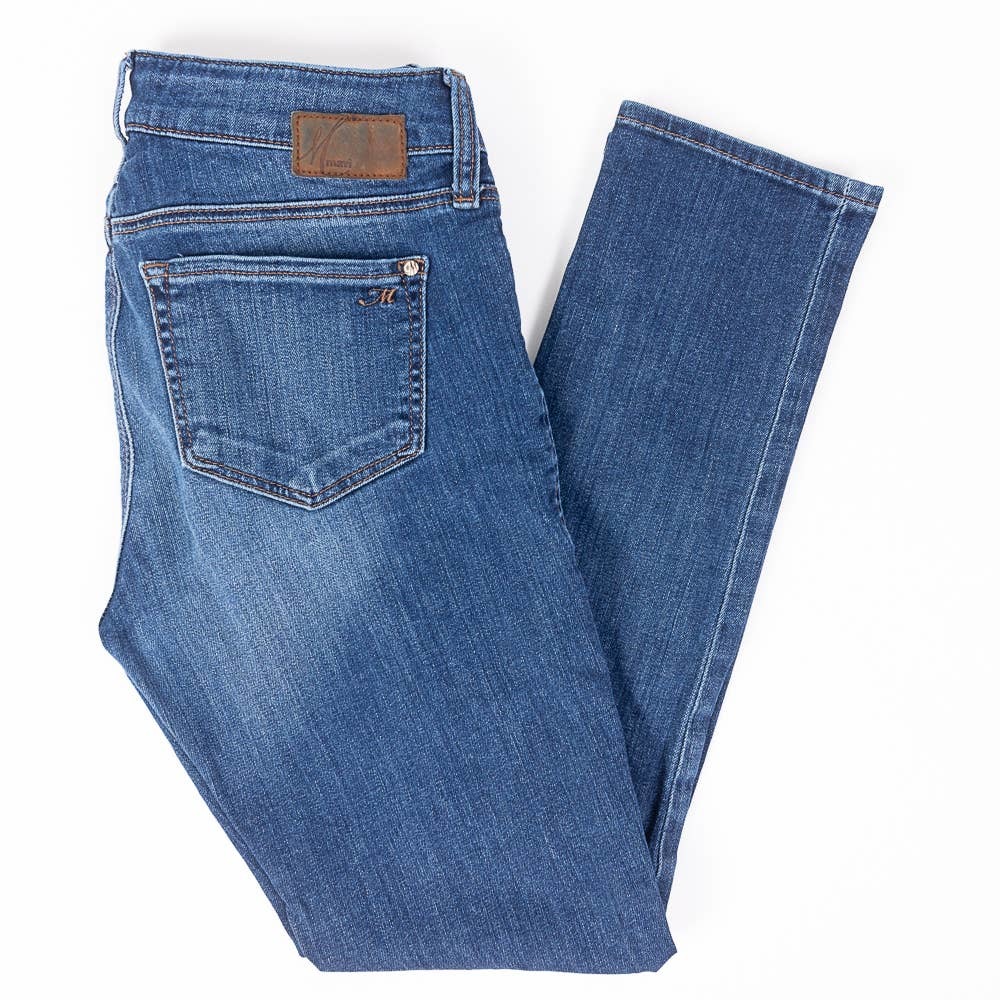 Mavi Angie Mid Rise Slim Straight Womens Jeans Faded Dark Wash Size 26/28